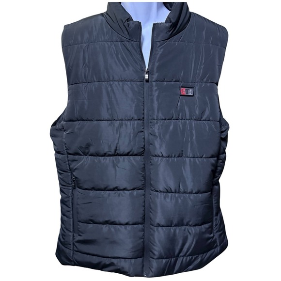 The Unbranded Brand Other - Heated Down Vest Men's Large Black Quilted Battery Powered Puffer Tested‎